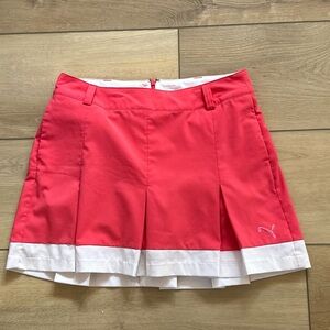Puma Pink and White Pleated Golf Skort